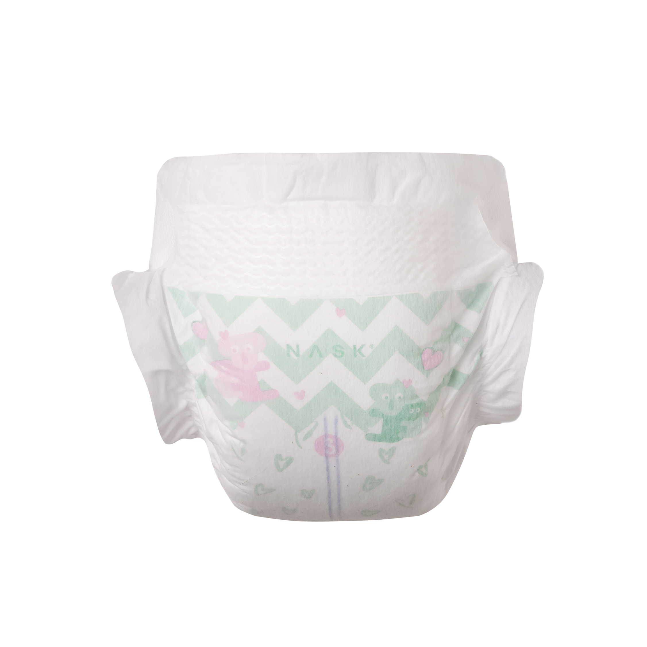 NASK baby diaper front view in S size