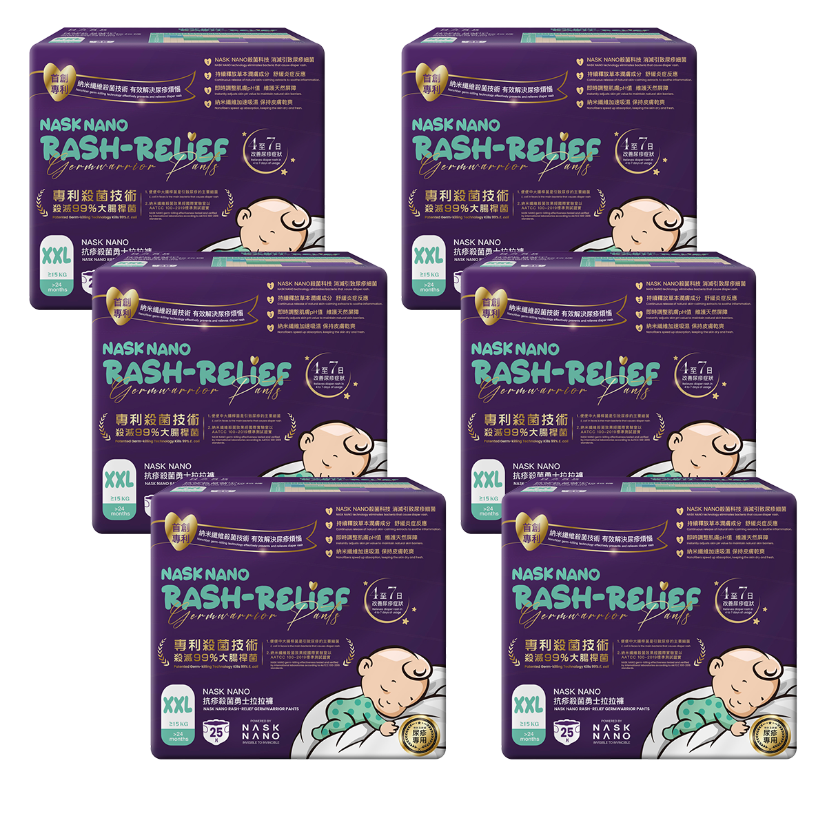 nask納米纖維嬰兒拉拉褲XXL原箱6包裝