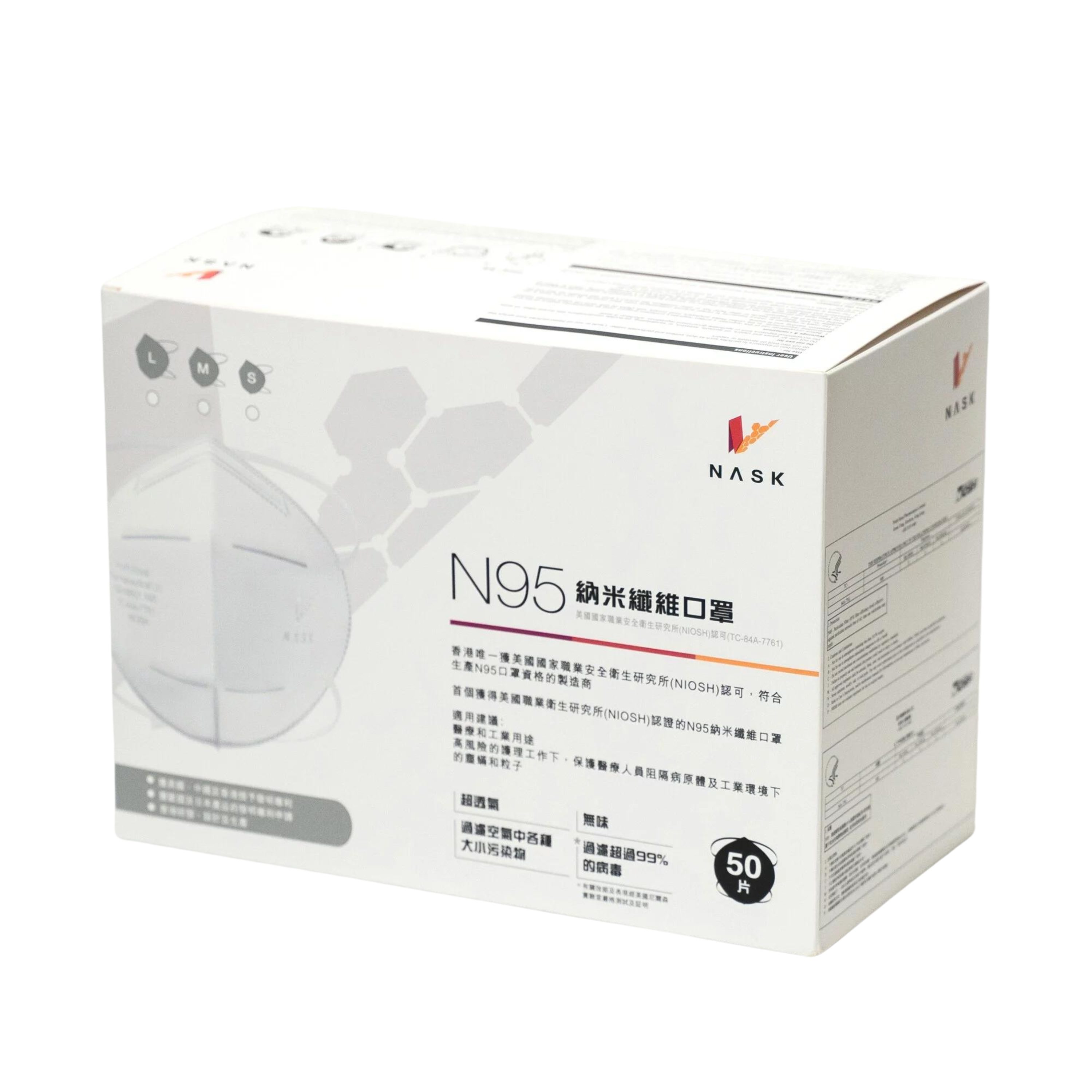 Nask Nanofiber N95 respirators (50 pcs per box)